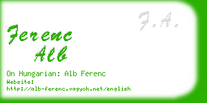 ferenc alb business card